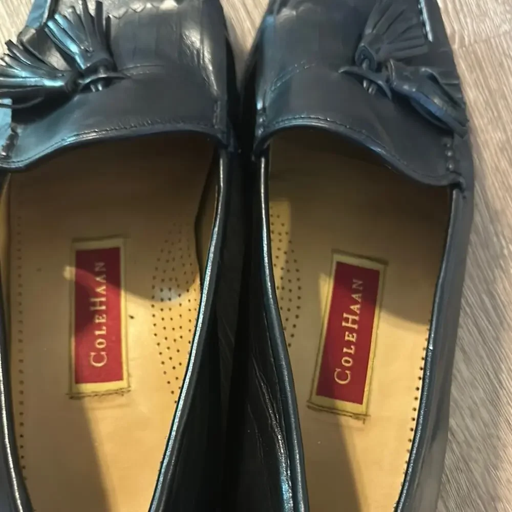 Cole Haan Black Leather Tassel Loafers Size‎ 9.5